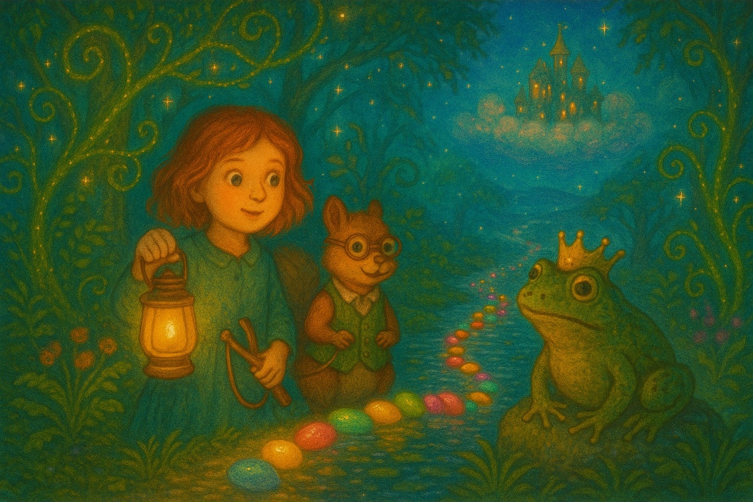 Illustration of The Whistlewood Adventure bedtime story